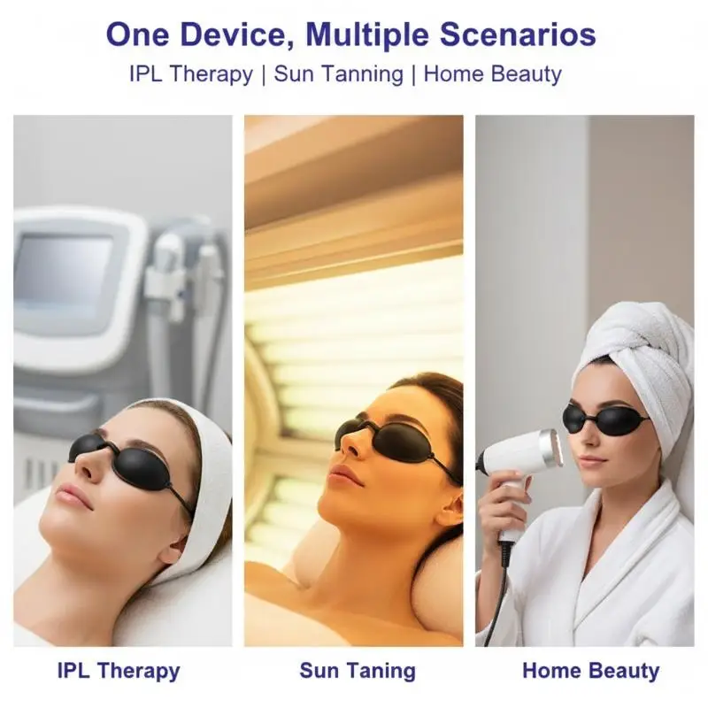 

Silicone Protectve Eye Goggle For IPL Laser LED UV Lamp Treatment Flexible UV Eye Protection Sunbed Tanning Goggles Mask
