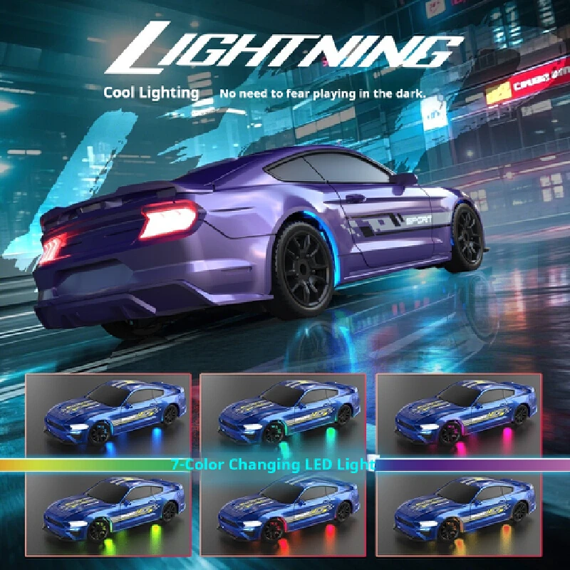 Pengxiang 1:43 4WD RC Car - GTR-Style, LED Lights, Full-Scale High-Speed Drift, Kids' Toy