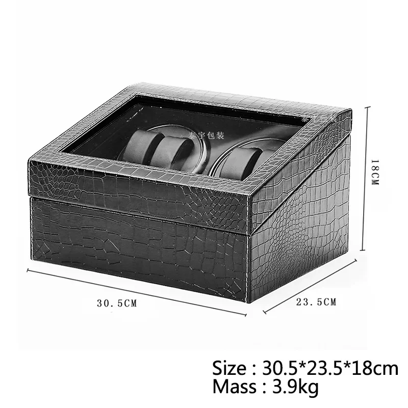 For Watch 4+3 Slots Lovers Watch Winder Watch Automatic Electric Chain Watch Case Crocodile Surface Rotator Customizable Logo