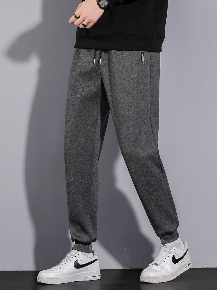 

Мужские всесезонные дышащие брюки-джоггеры унисекс с эластичными манжетами на талии и карманами на молнии с буквенным принтом, сплошной цвет Reg