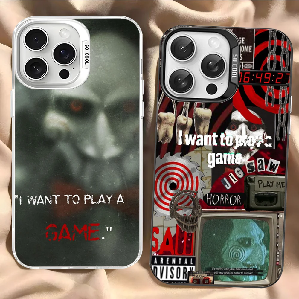 Saw Jigsaw Killer Hhorror Phone Case For iPhone 16 15 14 13 12 11 Pro Max X XR XSMAX Matte Shockproof Back Cover