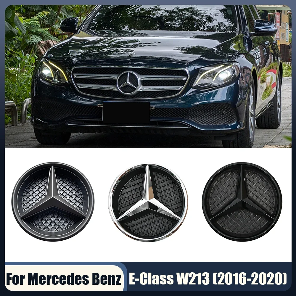 

Silver And Black OE Style Front Grill Star Emblem Chrome Logo Badge Fit For Mercedes Benz E200 E250 E300 E350 E400 E43 E450 E500