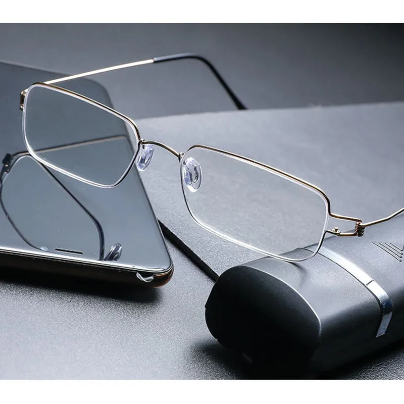 Newest Trendy Ultra Light 10g Blue Light block Stainless Steel Reading Glasses