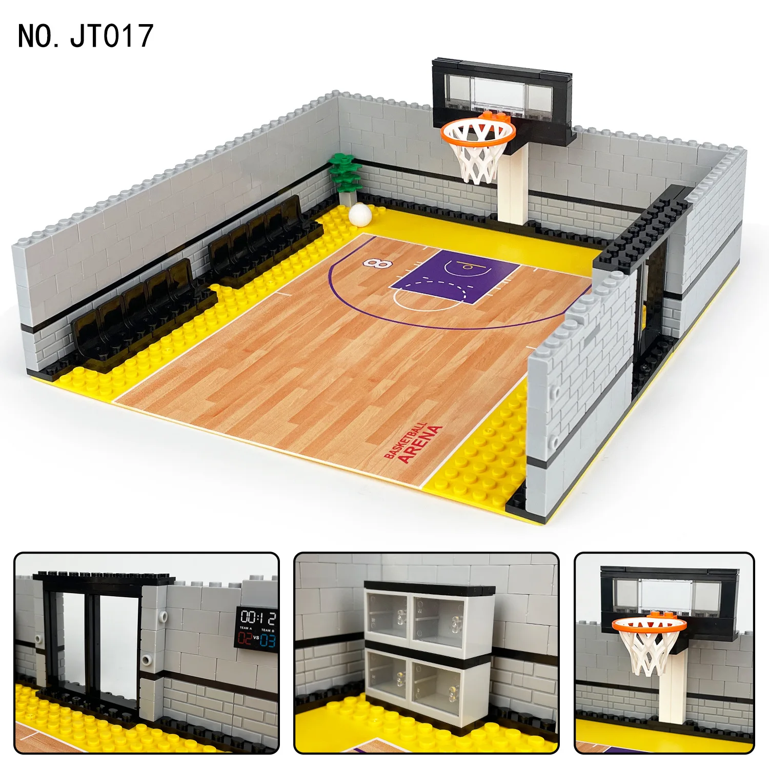 

Городской спорт MOC Half Court Баскетбольный тренировочный зал Строительные блоки Стадион Сцена Кирпичи Игрушки, совместимые с LEGO