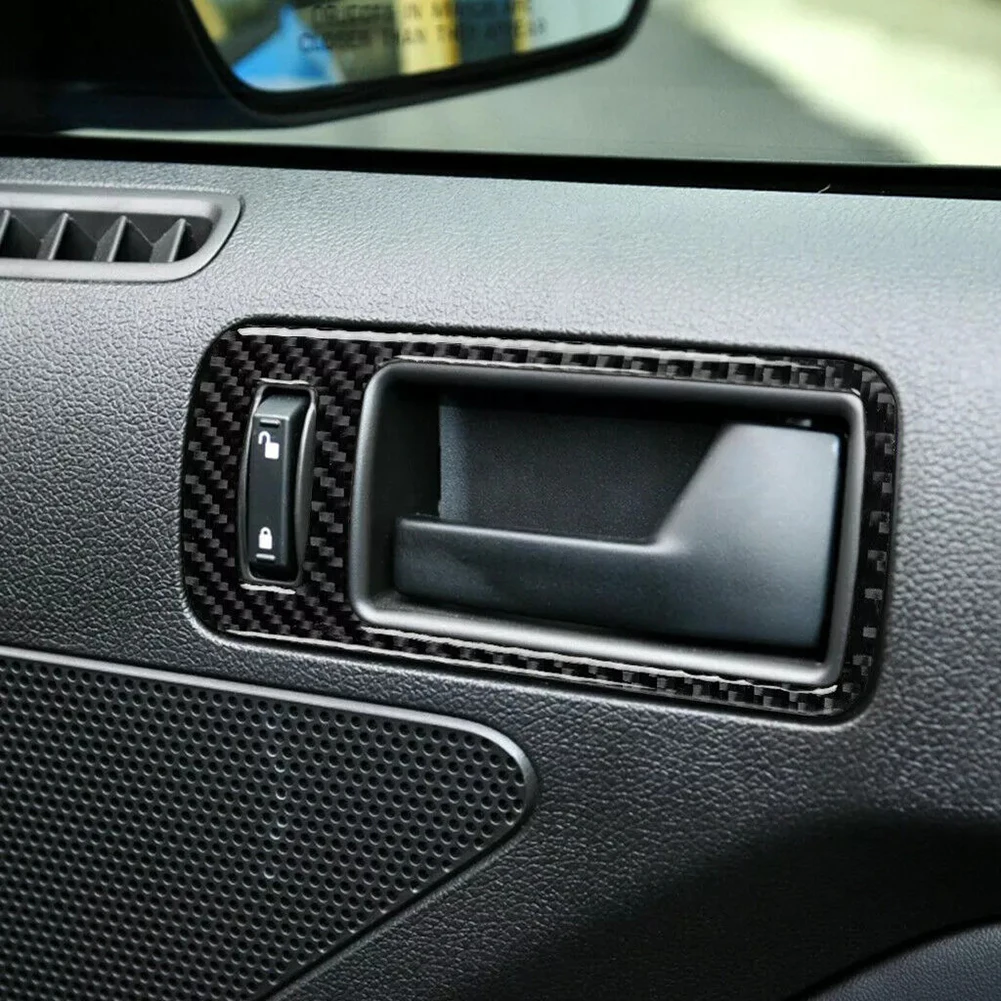 

Премиальная накладка на рамку дверной ручки автомобиля из углеродного волокна для Ford Mustang 2009 2013, превосходная производительность