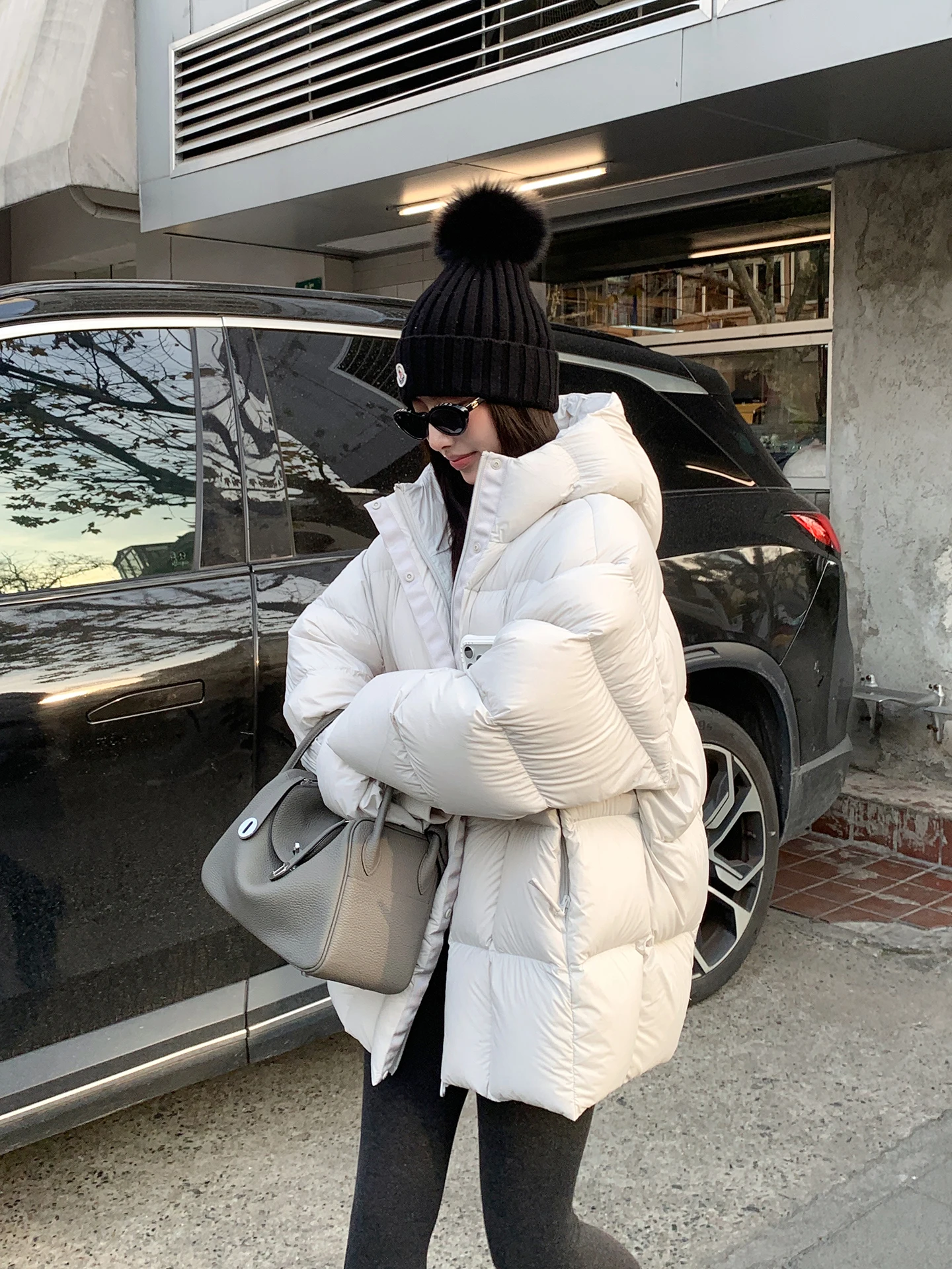 

EKOOL Женская зимняя куртка-пуховик средней длины с капюшоном, 90% белый гусиный пух, свободный крой, теплая, повседневный стиль