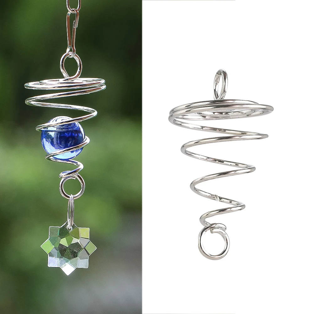 

E5 2PCS Mini Spiral Tail Wind Spinner Stabilizer Wind Chime Pendant Part DIY Accessories 3D Illusion Meditation Hanging Decor