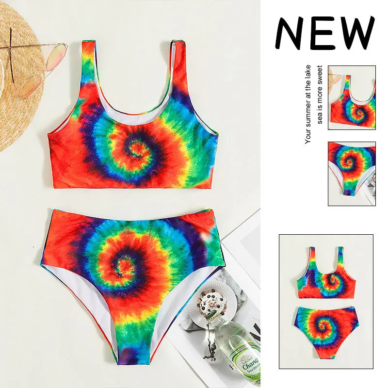 

Swimsuit Womens Bathing Suit Women Bikinis Sets High Waist Micro Bikini Fashionable and Colorful Printed Split Swimwear