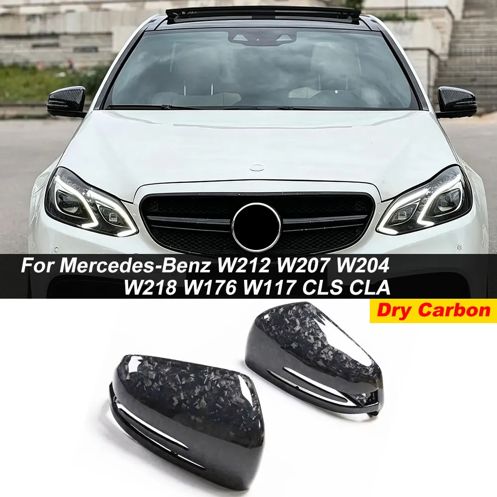 AISKA Forged Carbon Fiber Side Mirror Cover Rearview Mirror Shell for Mercedes-Benz Models W212 W207 W204 W218 W176 W117 CLS CLA