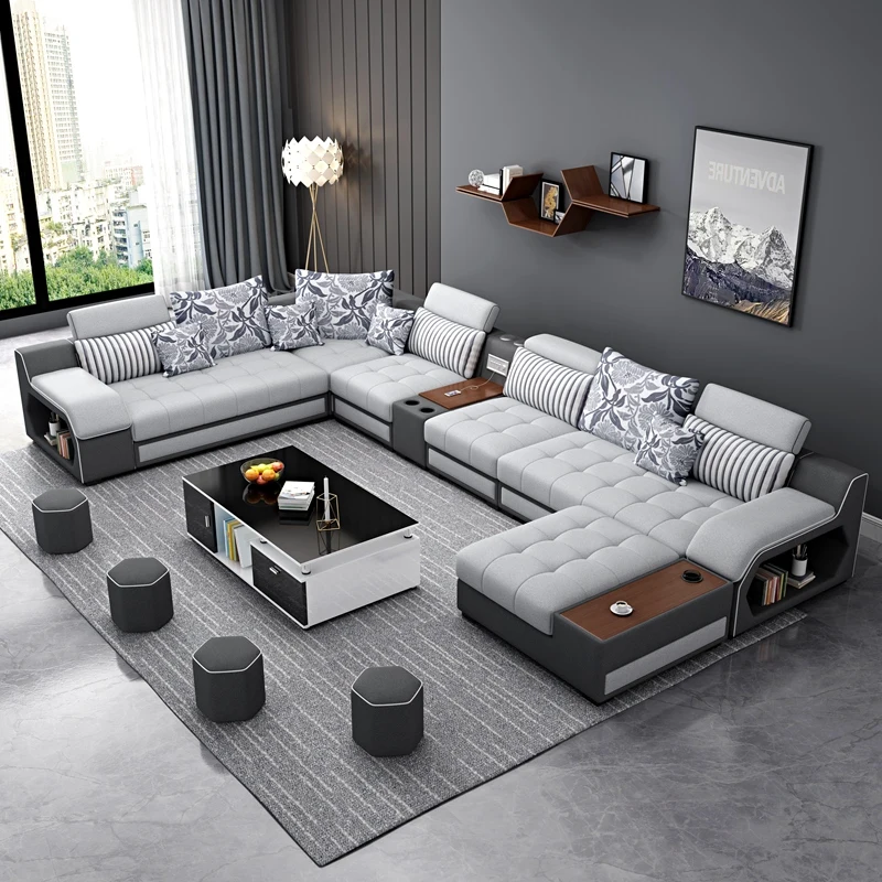 Sofa No-wash Fabric Sofa Modern Simple and Versatile Living Room Furniture Size Combination