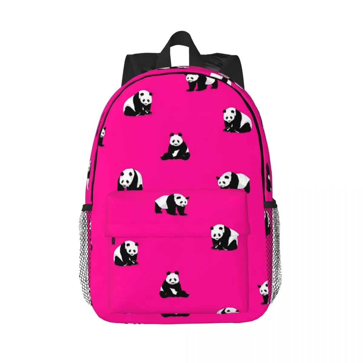 

Pandas On Hot Pink Backpack Hot Sale Daypack Large Capacity Boys Girls BookBag Shoulder Bags for Men Women Children School Bag
