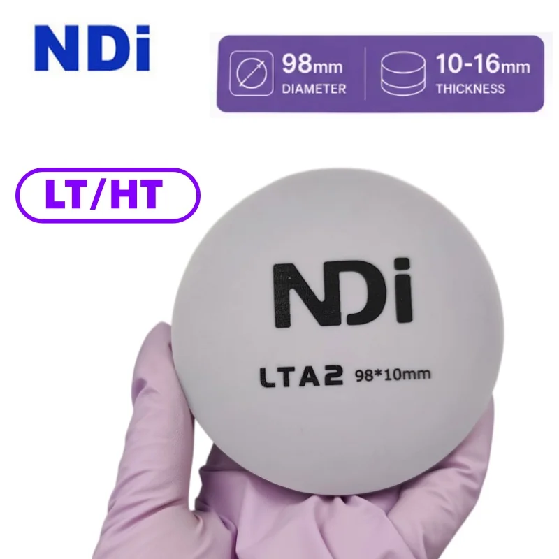 1Pcs/Box Glass Ceramic Discs Blocks Dental NDi Lithium Disilicate Disc CAD/CAM Open System 10-16mm Thickness for Crowns Veneers