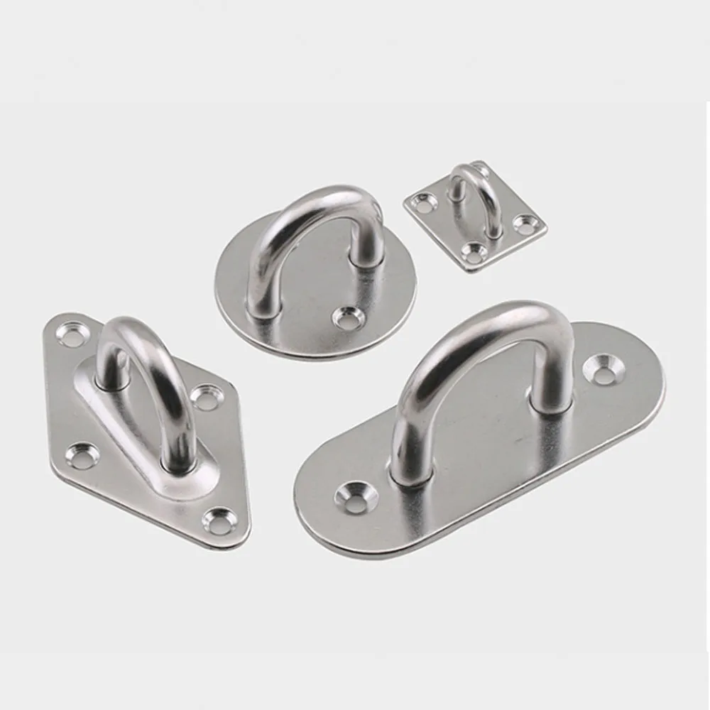 M5-M12 A2Stainless Steel Staple Ring Wall Hook Heavy Duty Fixed Pad Eye Plate Anchor Mount U-Shaped Ceiling Hammock Hooks Buckle