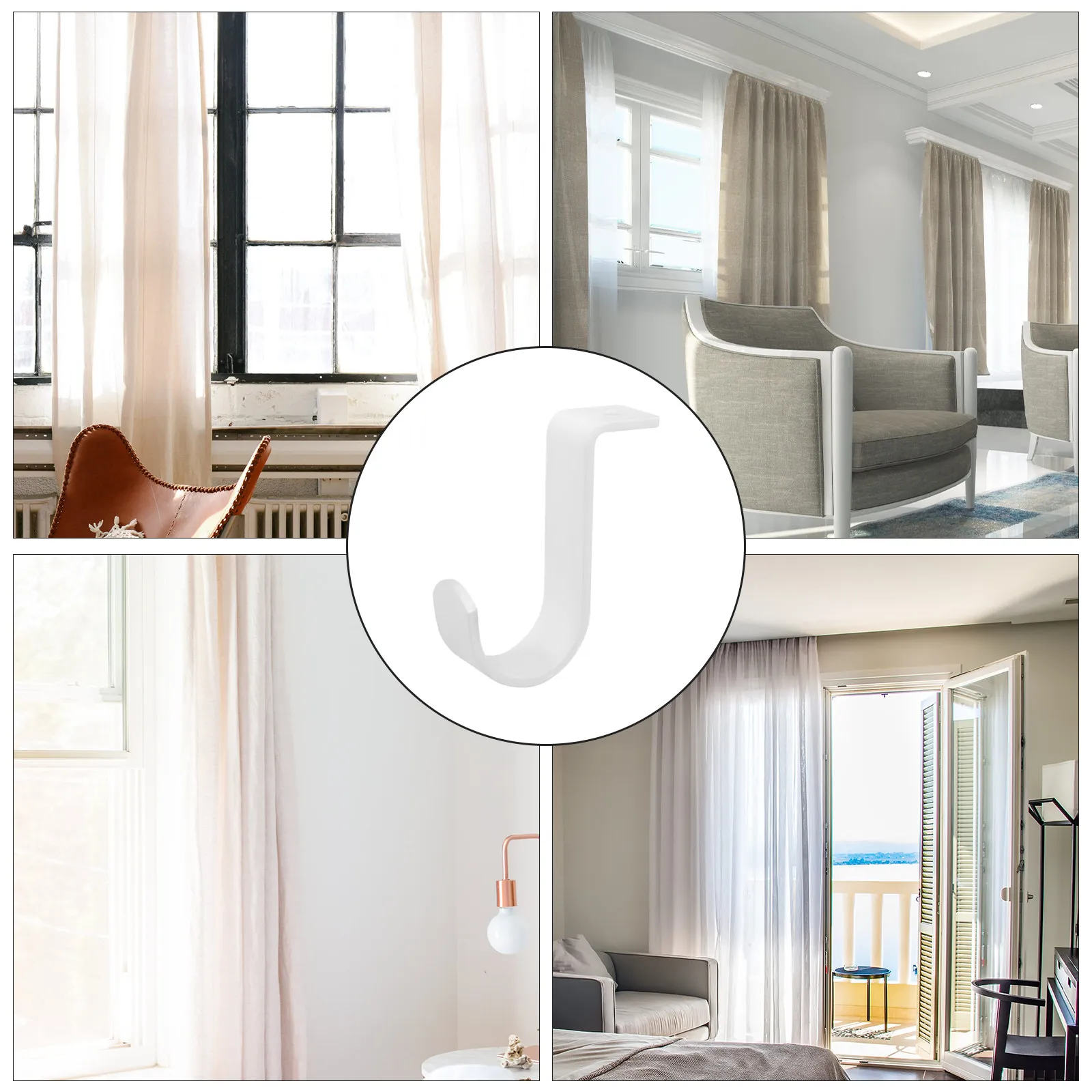 3 Pcs Brackets Curtain Rod Support Hanger Pole Hardware Poles Hanging White Fixator