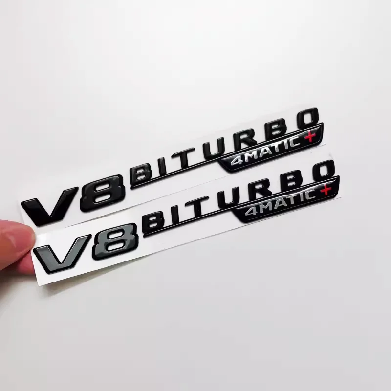 Black ABS 3d Car Fender Side Badge V8 BITURBO 4MATIC Emblem Logo Stickers For Mercedes C63S E63S S63 GLE63S G63 AMG Accessories