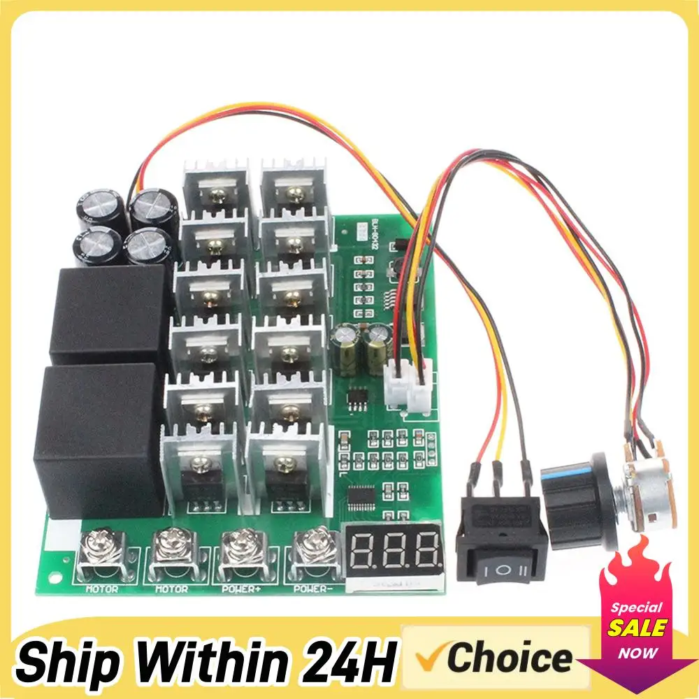 

Цифровой контроллер скорости двигателя DC10V-55V с дисплеем, регулируемый контроллер напряжения 60A, 12V 24V 36V 48V, макс. 100A, для электрооборудования