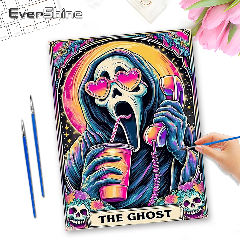 Evershine Oil Painting By Numbers Set Skeleton Art Figure Drawing No Frame Numbers Painting Portrait Wall Decoration