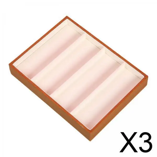 

4-х отделений органайзер для очков, лоток из искусственной кожи, штабелируемый ящик для хранения очков для коллекции ювелирных изделий