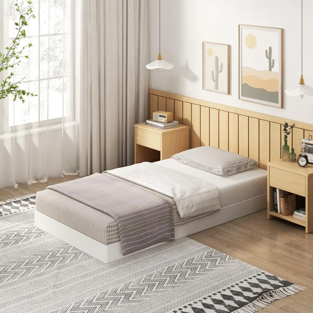 5 Inch Twin Box Spring Bed Base, Heavy Duty Metal Mattress Foundation with Fabric Cover, Easy Assembly