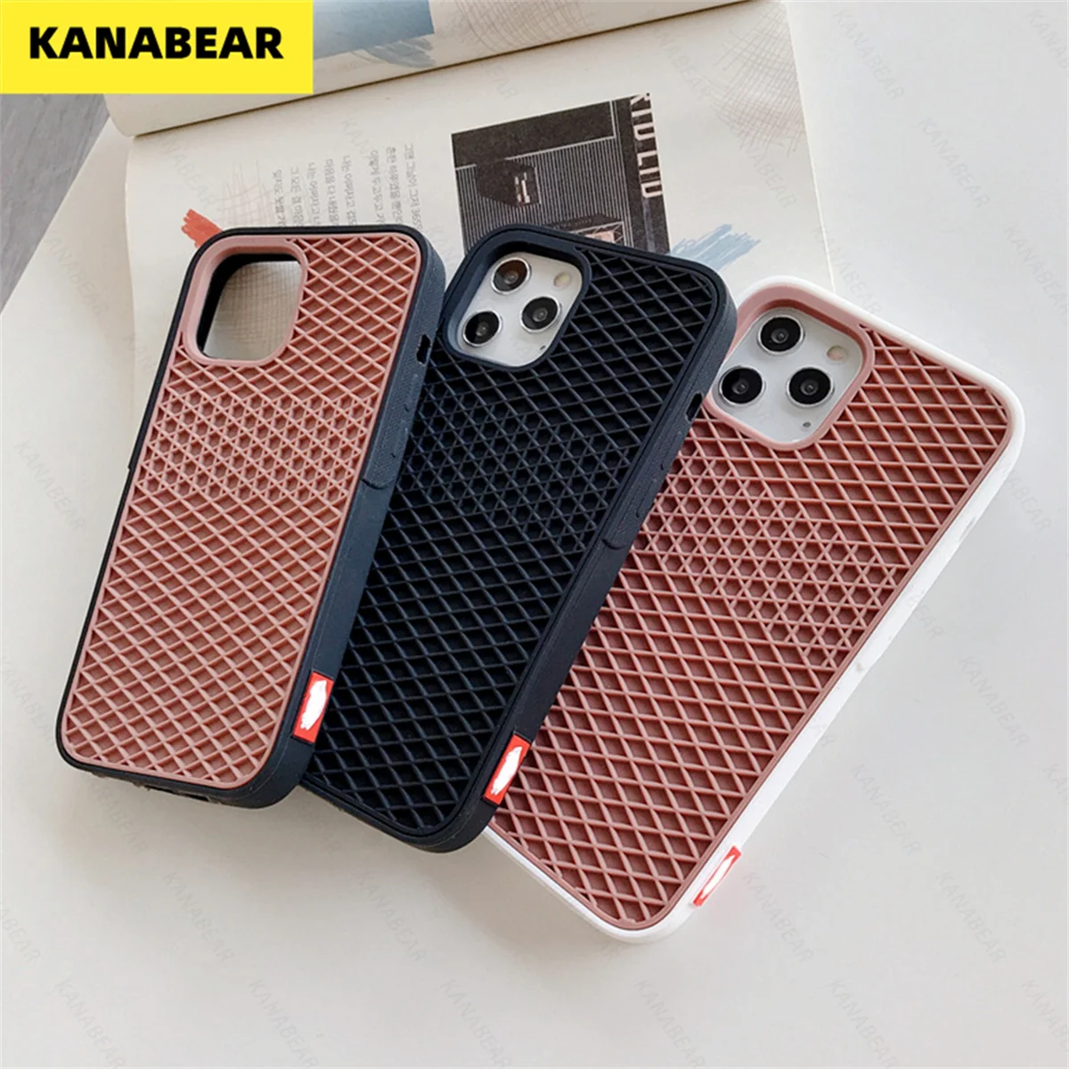 

Case For iPhone 16 15 14 13 12 11 Pro Max XR XS X Waffle Shoe Sole Phone Case for iPhone 6 7 8Plus Silicone Back-Vans-case Cover