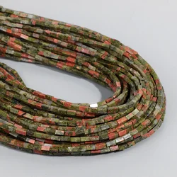 Natural Stone Small Cuboid Unakite Beads Rectangle Shape Loose Beads for Fashion Jewelry Making DIY Bracelet Necklace Components