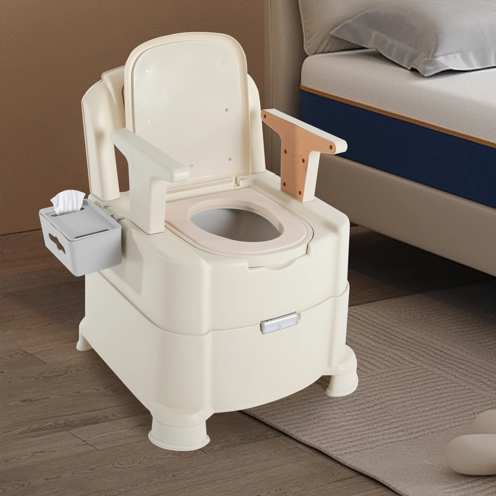 

Toilet With Sensor Night Light,bedside Toilet With Maximum Load 200kg, Portable Toilet