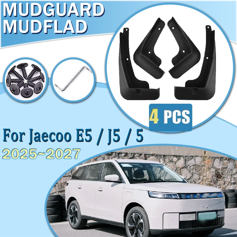 

Car Mudflaps Splash Mud 4PCS For Jaecoo E5 J5 5 EV 2025 2026 2027 Flaps Front Rear Wheel Fender Flare Mudguard Mudflap Accessory