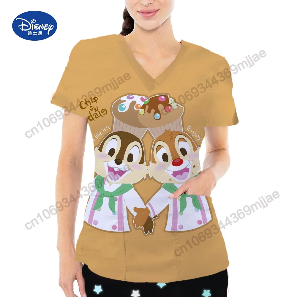 

Nurse Uniform Cute Clothes Disney Korean Fashion Woman Blouse 2023 Pocket Vintage T Shirts Y2k Women Top Female Clothing Kpop