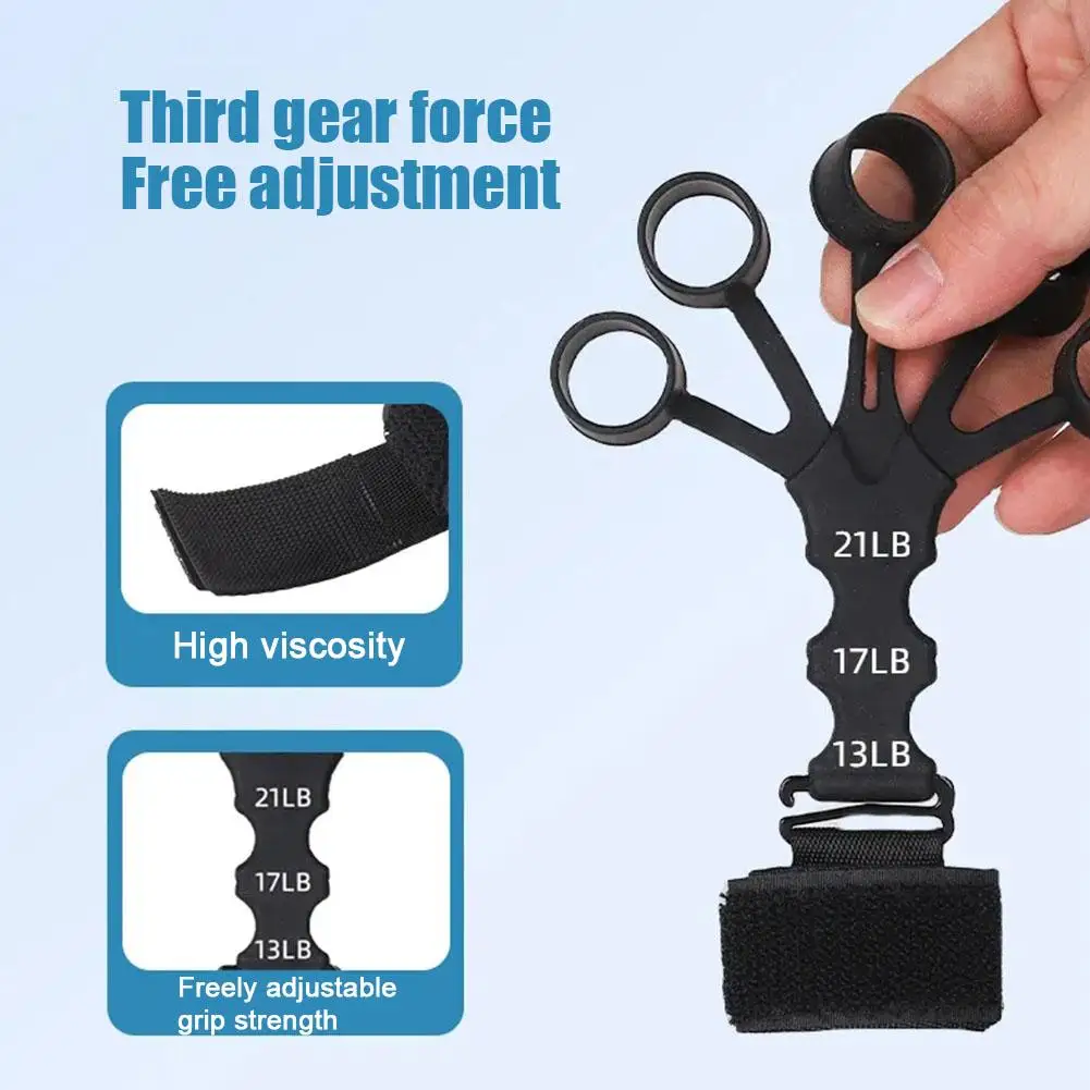 Grip Strength Trainer Silicone Gripster, Hand Gripper Strengthener, 8-Gear Strength Adjustment, Used To Exercise Finger Strength