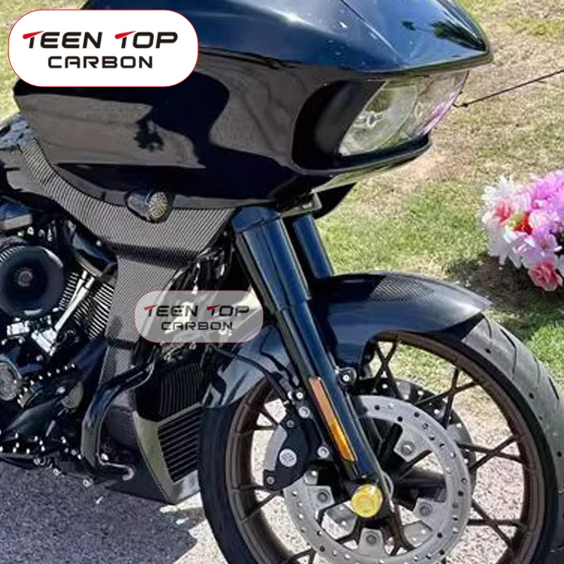 Carbon Fiber Motorcycle Front Fender For Harley Road King Street Glide Special Front Mudguard Fairing Protector Cover 2009-2023