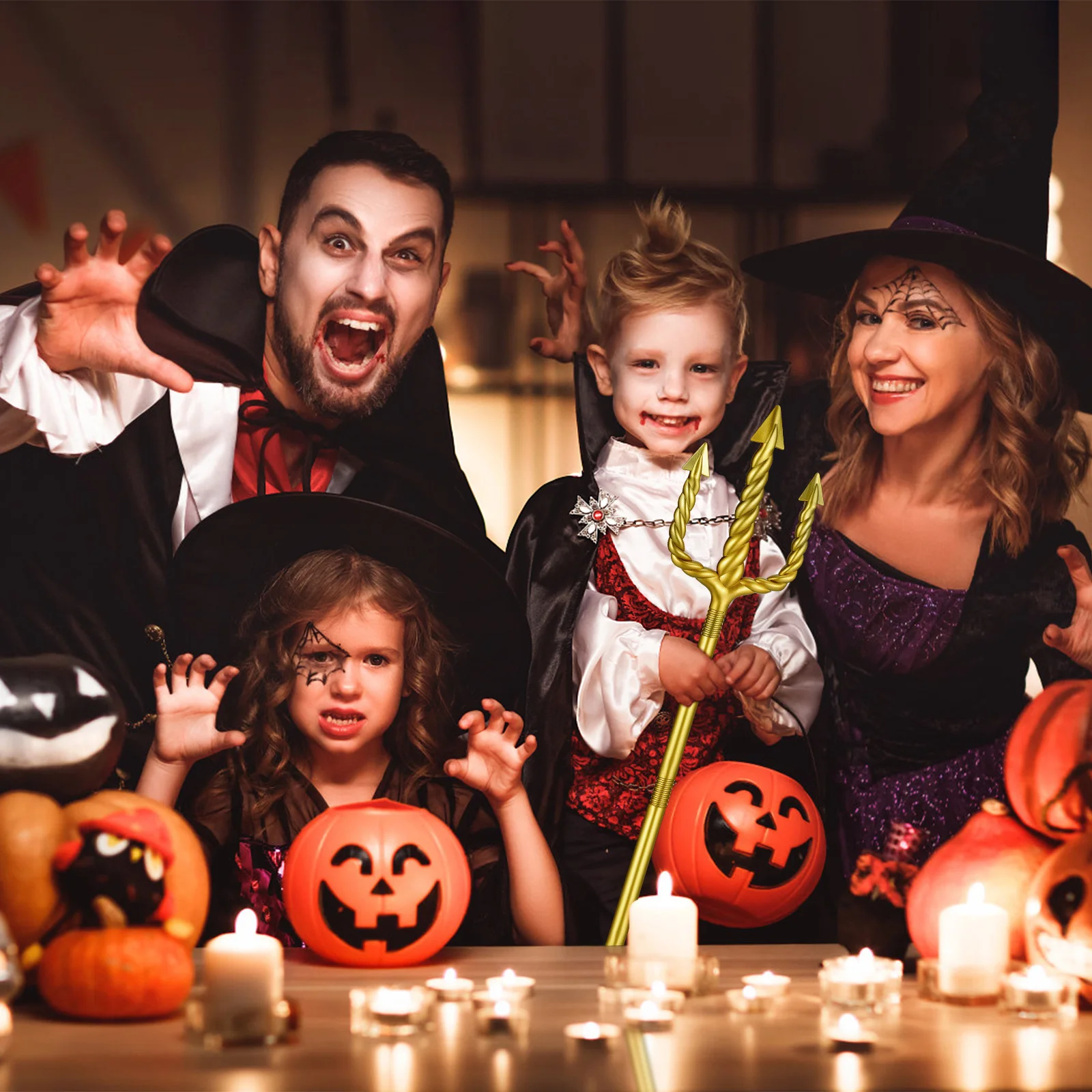 

Стильный реквизит для демона, аксессуар для трезубец, Хэллоуин, маскарад, вечеринка, косплей, легкий пластиковый реквизит для моделирования костюмов