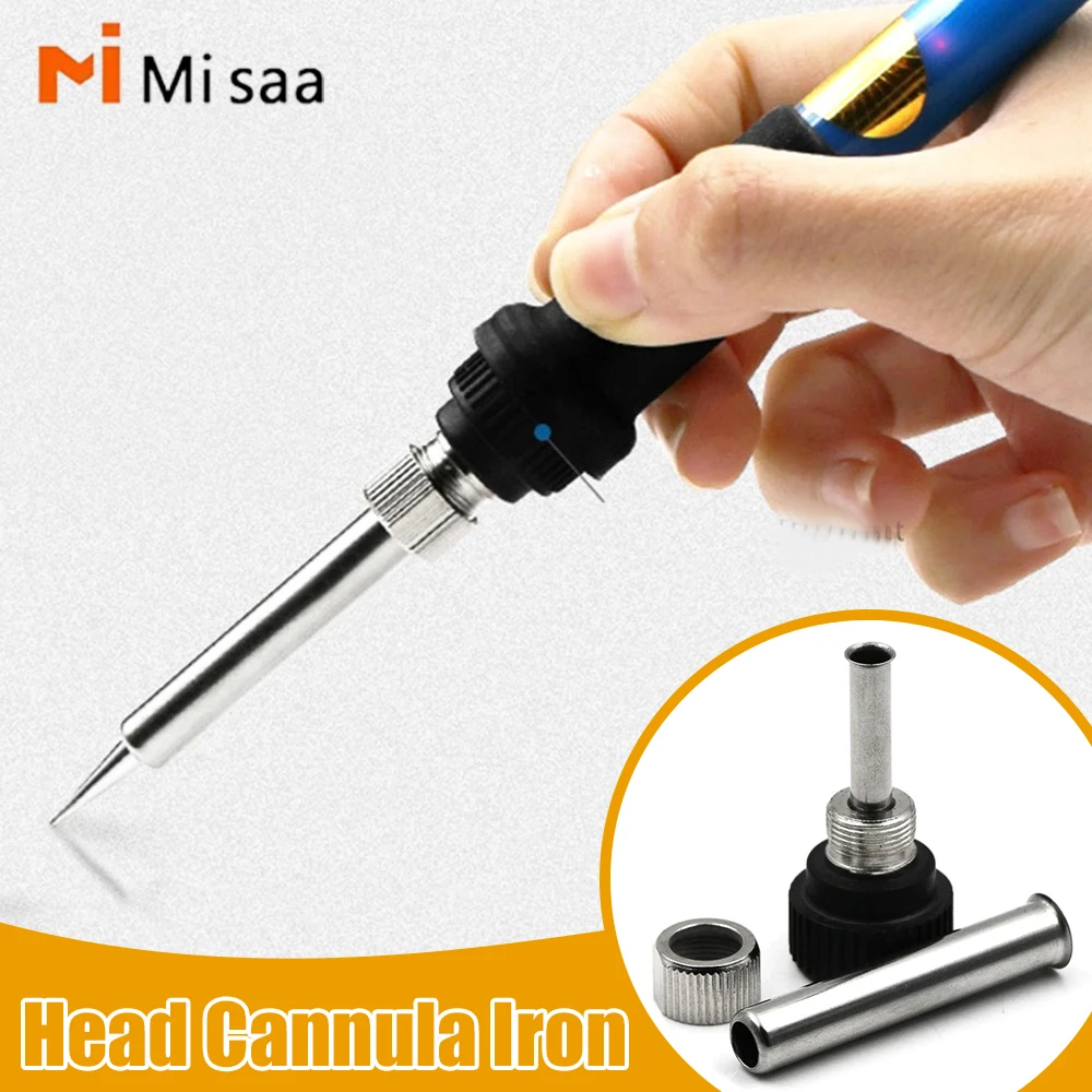 Wood Head Soldering Station Iron Handle For 852D 936 937D 898D Iron Head Cannula Iron 1 Set Socket+Nut+Electric Tool Accessories