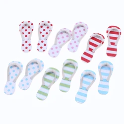 Dollhouse Miniauture Wooden SpringSummer Flip Flops Mini Shoes Casual Garden Figurines Wedding Beach Pool Party Hawaiian Sandal