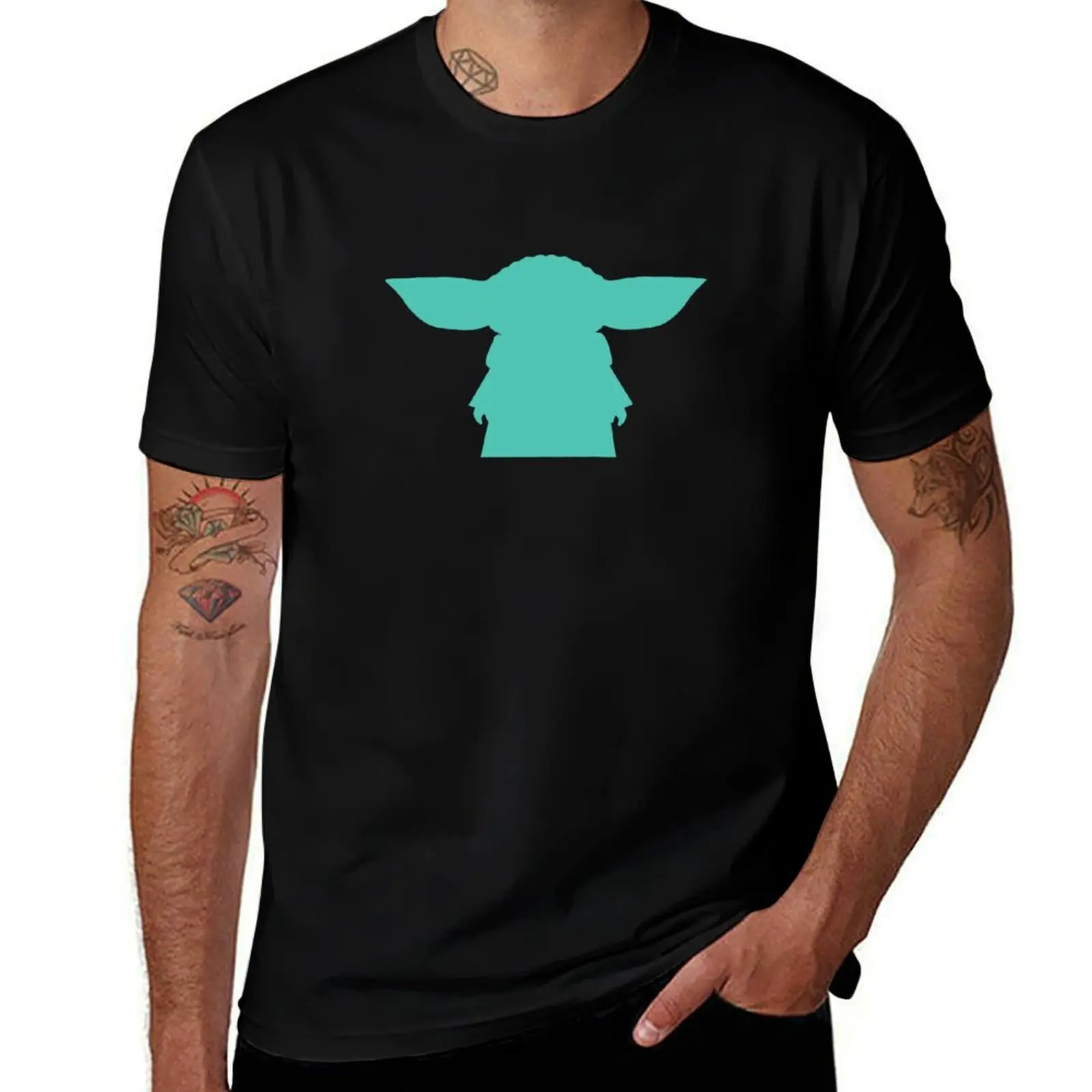 Alien Silhouette - Turquoise T-Shirt Basic All Season Solid T-Shirt