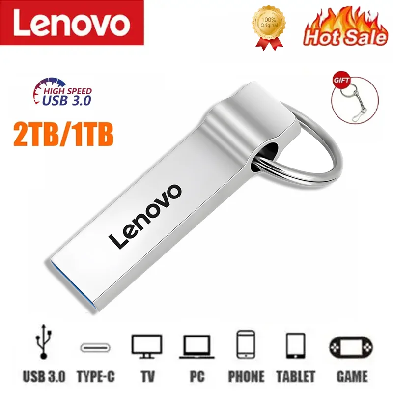 Lenovo-unidad Flash USB 3,1 tipo c, Pendrive portátil de alta velocidad, 1TB, 512GB, 256GB, 2TB