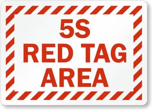 5S Red Tag Area Aluminum Weatherproof 12