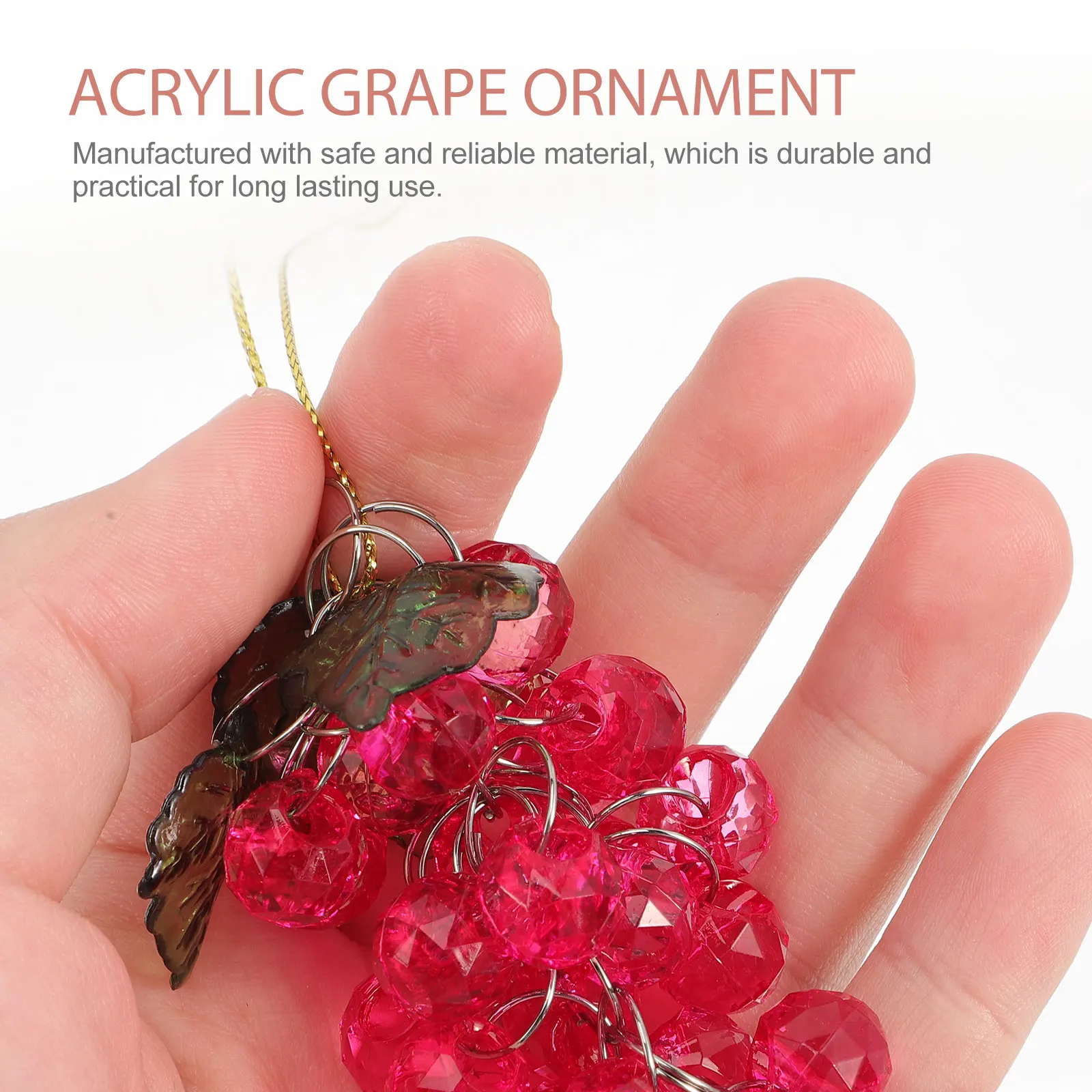 

4 Pcs Fruit Grape Charm Decoration Ornament Acrylic Grapes Decorations for Hanging Desktop Ornaments