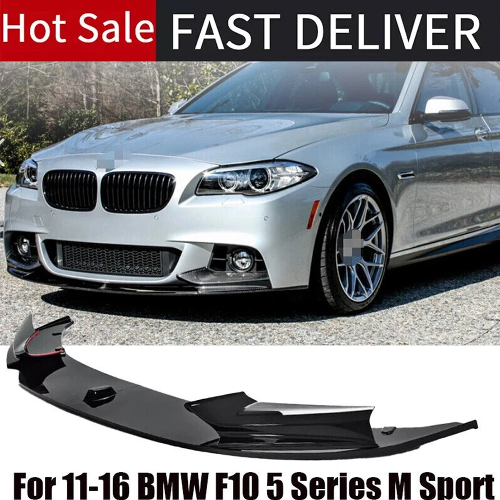 

Low Price Car Gloss Black Front Bumper Lip Spoiler Splitter Durable For BMW F10 5 Series M Sport 2011-2016 Car Lip Accessories