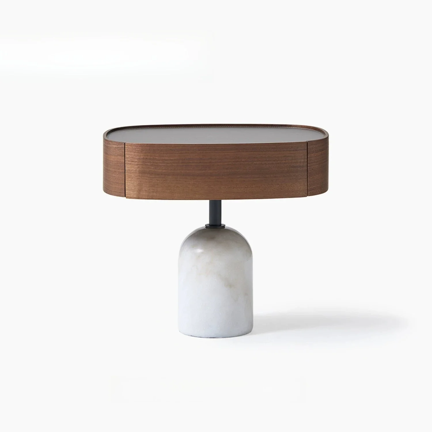 Italian minimalist nightstand, marble minimalist master bedroom designer style, high-end saddle leather modern 55cm