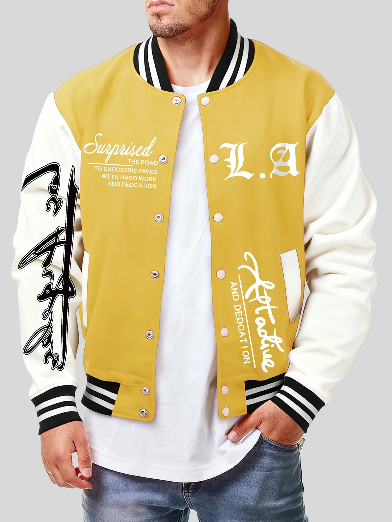 

Surprised Personality Print Men Jackets Casual Street Streetwear Fashion Hip Hop Jacket Autumn Fleece Unisex Coat Button Tops