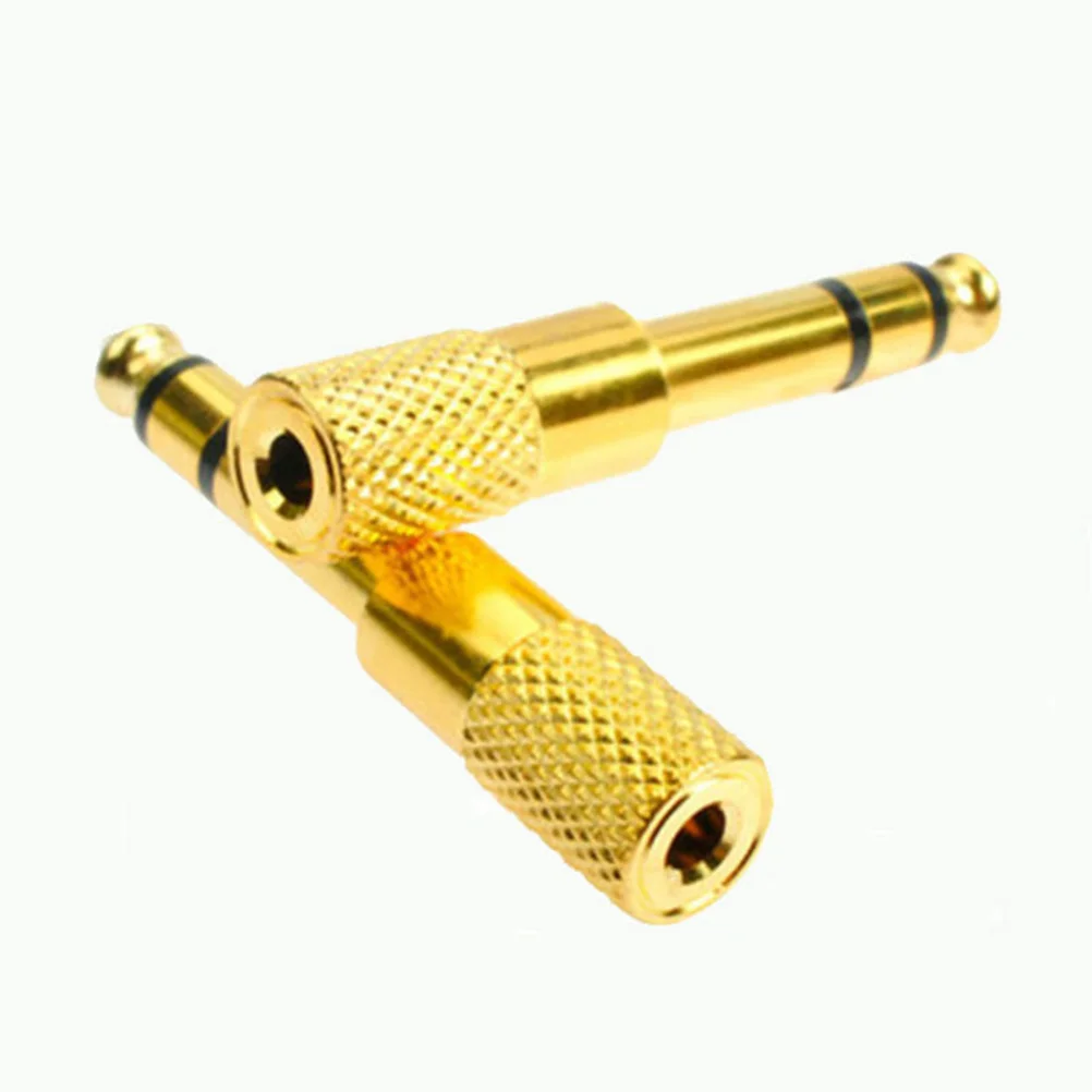 

3pcs 6.5Mm To 3.5Mm Audio Adapter Male To Female Stereo Jack Connector Gold Plated 360 Grip For Microphone Headphone Repair Tool