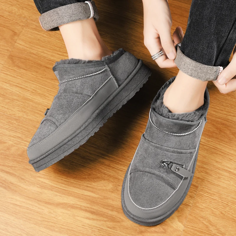 الشتاء الرجال أحذية الثلوج منصة الدافئة الفراء الجلد المدبوغ أحذية للرجال في الهواء الطلق مريحة أحذية قطنية غير رسمية للرجال بوتاس الفقرة Hombre #5