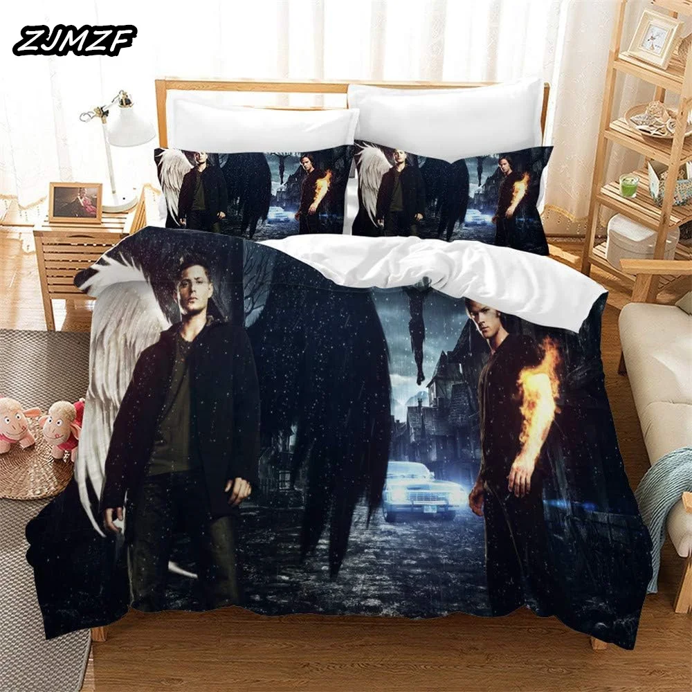 Supernatural Bedding Set Duvet Covers Supernatural TV Series Sam Dean Comforter Bedding Sets Bedclothes Bed Linen(NO Sheet)