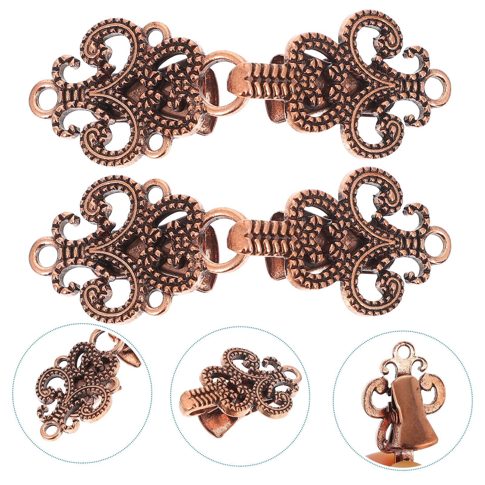 2 paia di fermagli per colletto a mantella con clip per scialle vintage per donna Elegante chiusura per cardigan Spilla per mantello retrò liscia adatta per appuntamenti di nozze