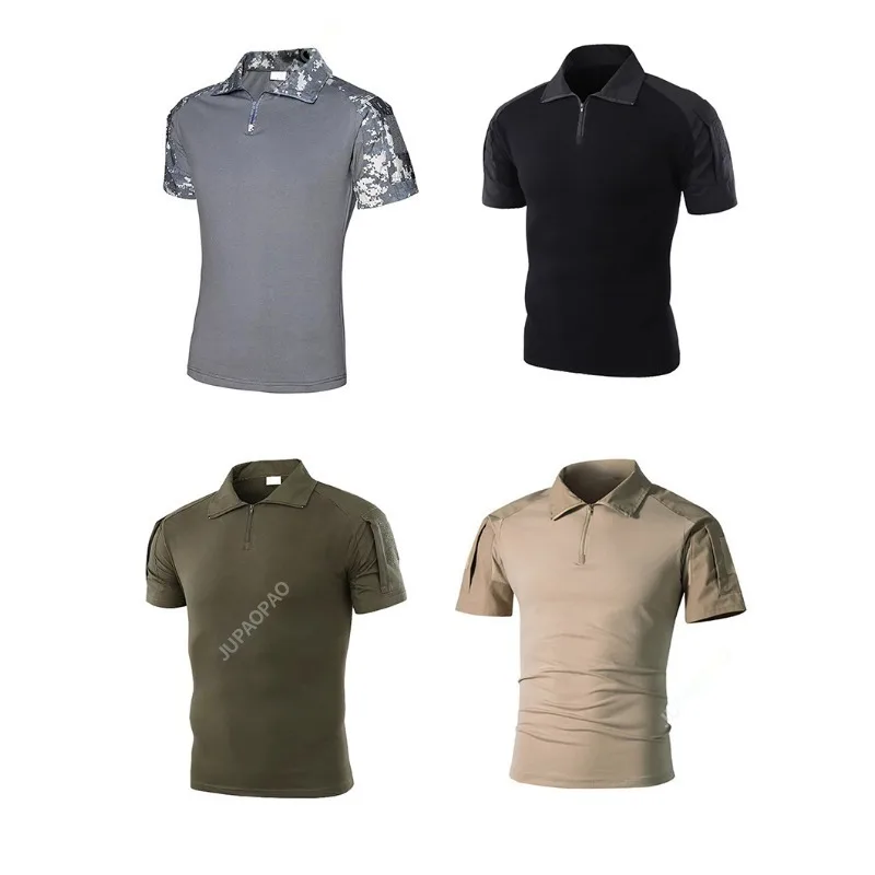 Tactical T-Shirts Mens Outdoor Sport Tee Quick Dry Short Sleeve Shirt Hiking Combat Men Camo Clothing Breathable Hot Selling