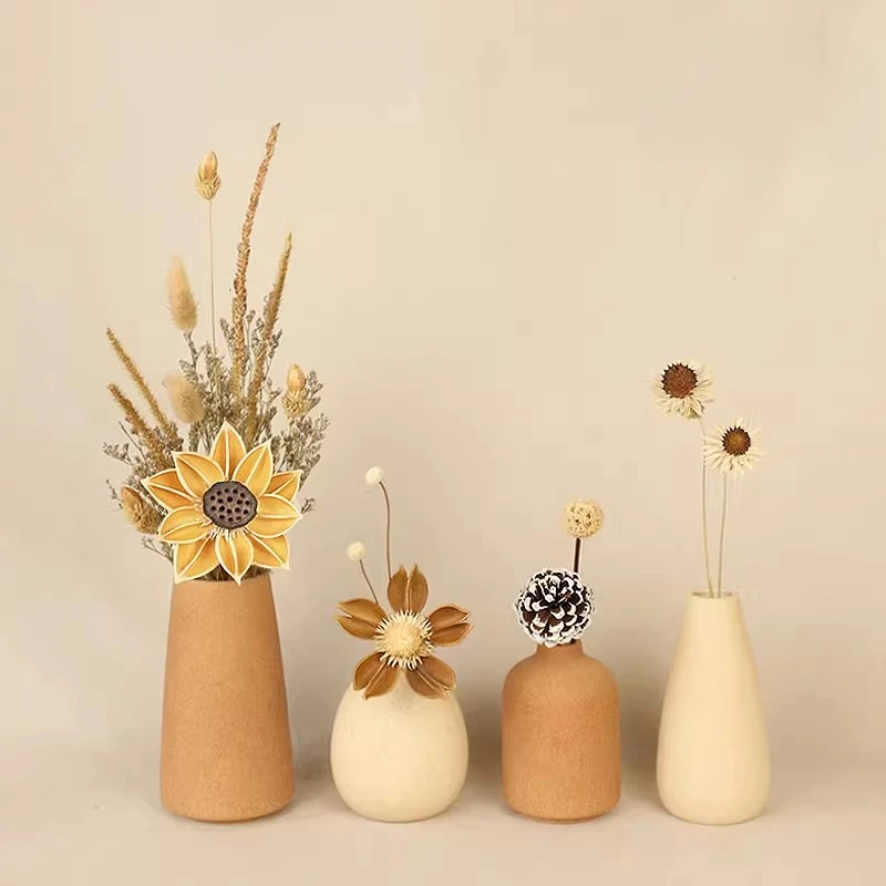 

Nordic Matte Ceramic Vase and Dried Bouquet, Farmhouse Table Centerpiece, Modern Home Accent for Entryway, Living Room
