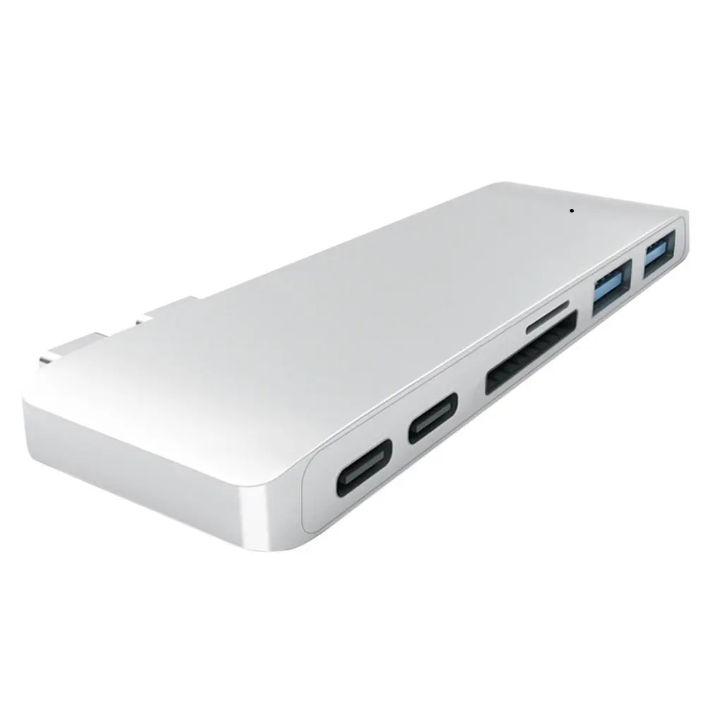 

Portable 6-in-1 USB Type-C Hub USB3.0 Adapter HUB TF/Security Digital Dual Card Slot Card Reader For MacBook Pro