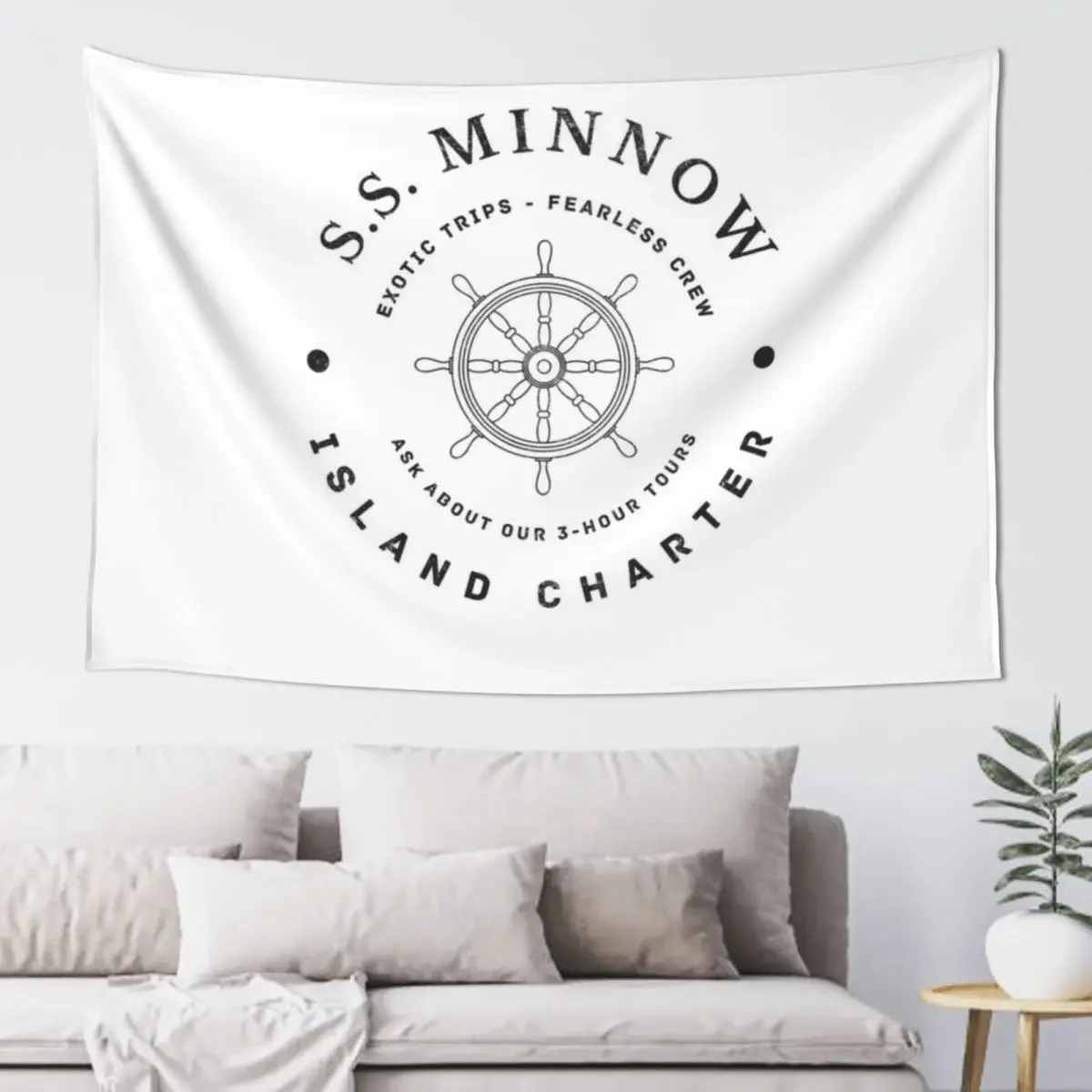 S.S. Minnow Island Charter - modern vintage logo Tapestry For Bedroom Home Decorating Tapestry