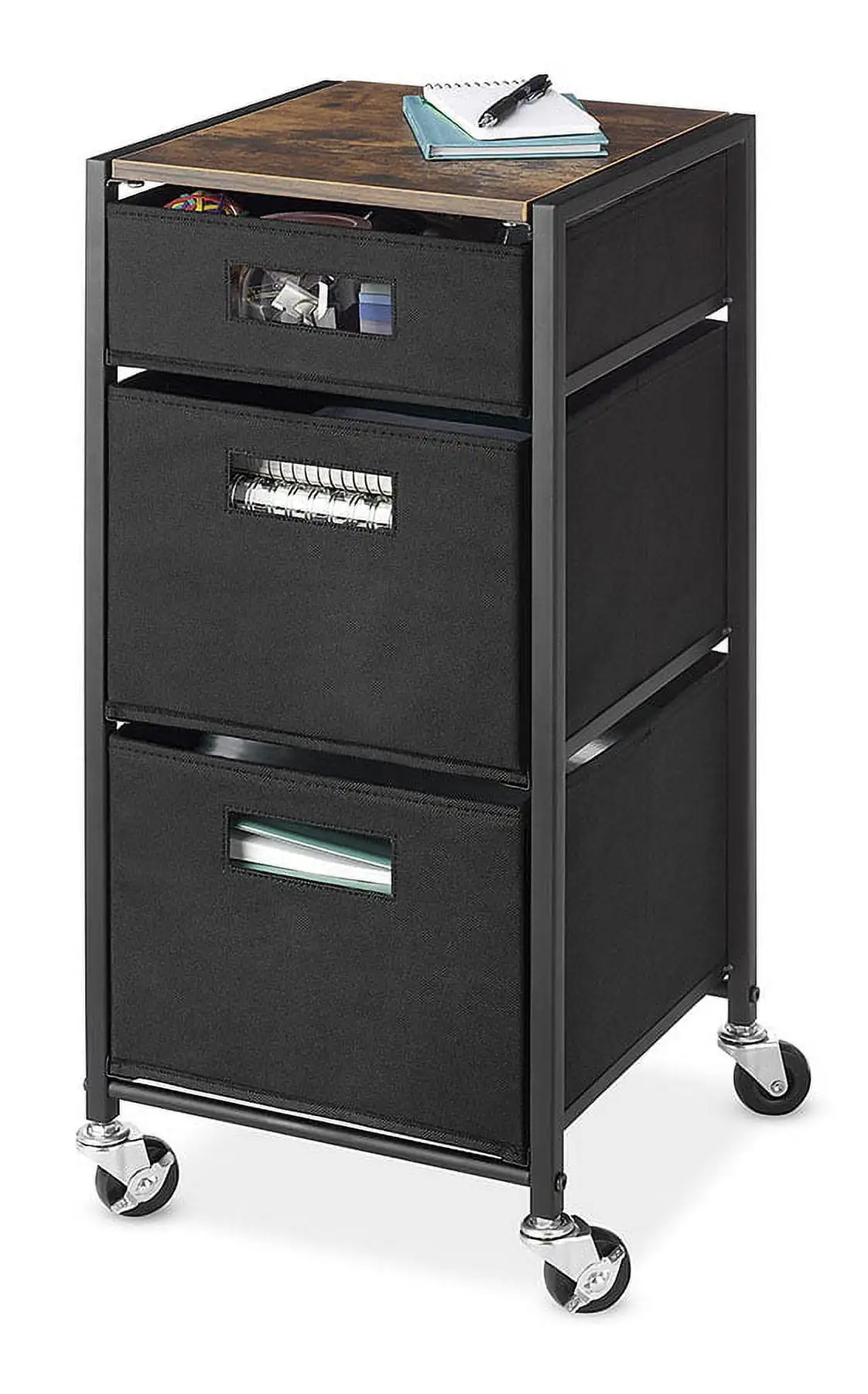 

Rolling 3-Drawer Storage Utility Cart - Brown