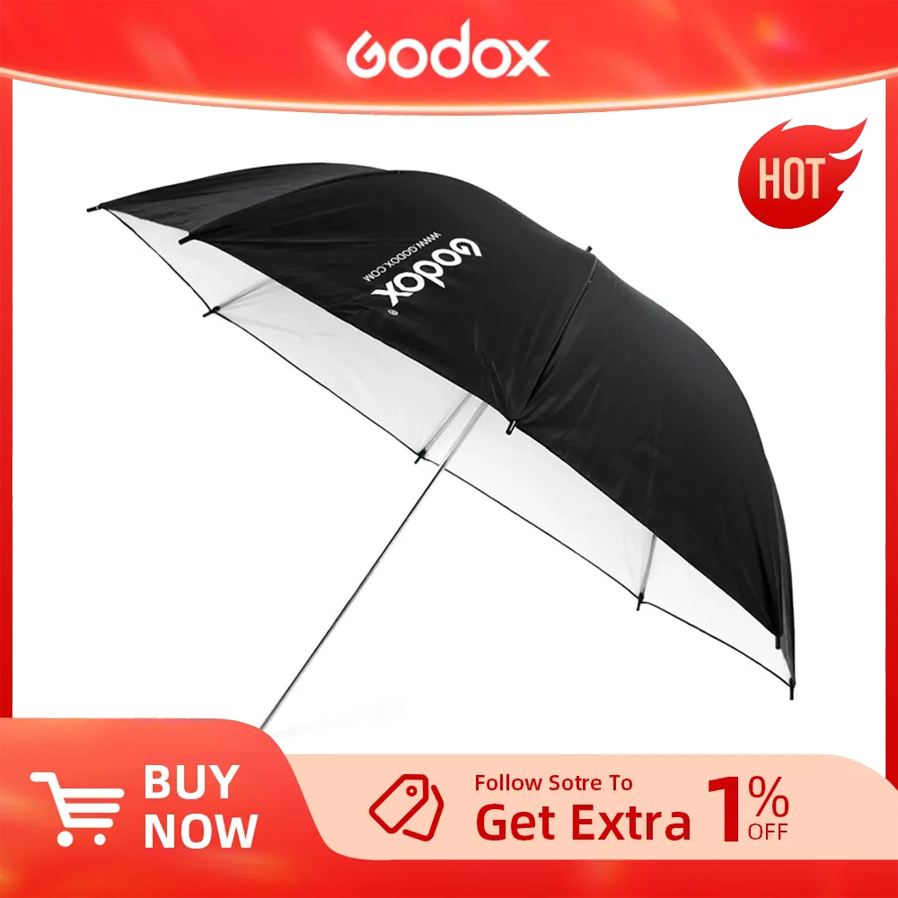 Godox Studio Photogrphy 40 дюймов, 102 см, черно-белый зонт со светоотражающим освещением